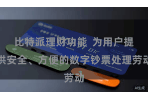 比特派理财功能  为用户提供安全、方便的数字钞票处理劳动