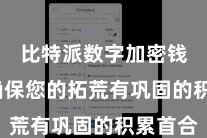 比特派数字加密钱包  确保您的拓荒有巩固的积累首合